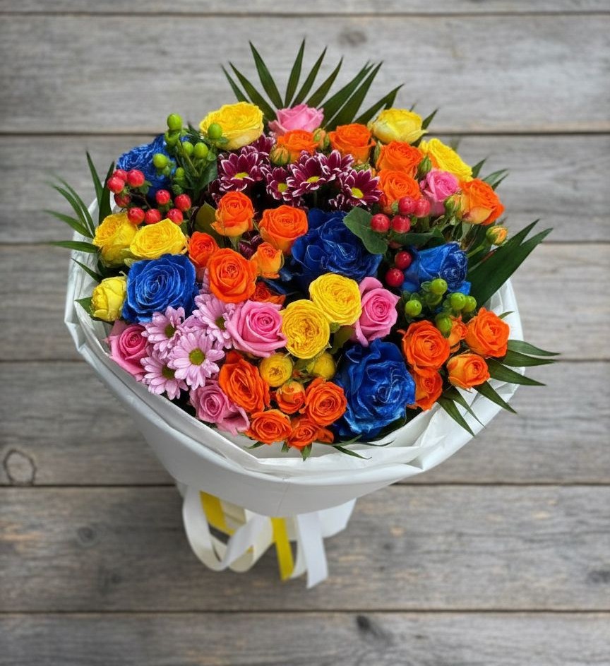 Букет цветов из: Розы и Хризантемы в Свободе