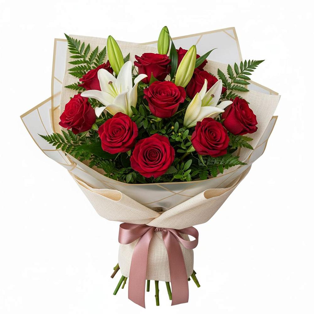 Букет цветов из: Лилии и Розы в Свободе