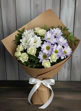 Букет цветов из:  Хризантемы и Розы #REPLACE_PRED# Свободе